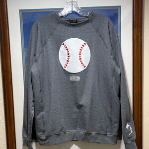 Baseballism Crewneck Sweatshirt with Heart Baseball Graphic